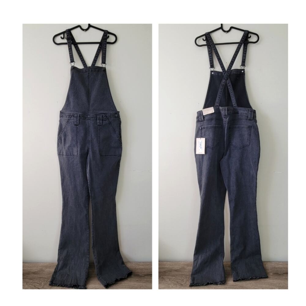 NYDJ Slim Bootcut Cross Back Overall Grey Size 6